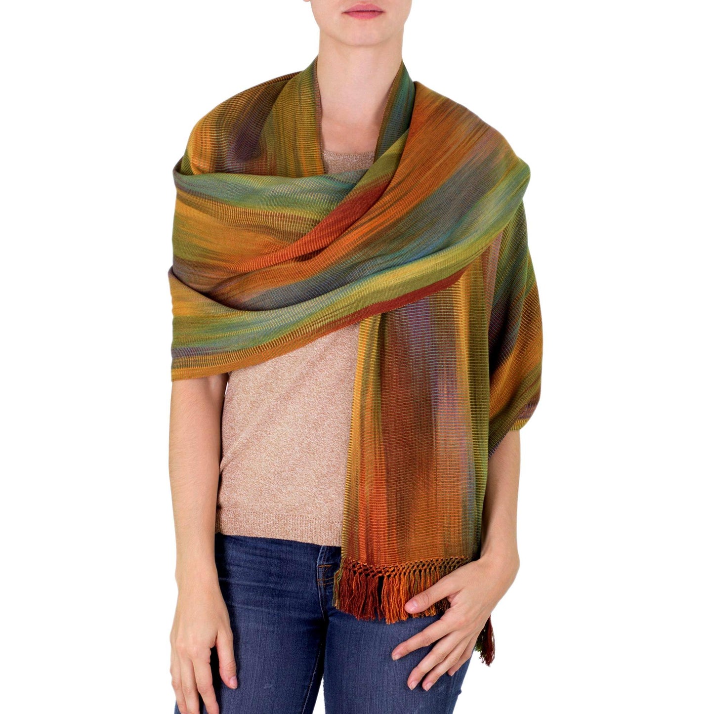 Multicolor Hand Crafted Wrap Shawl