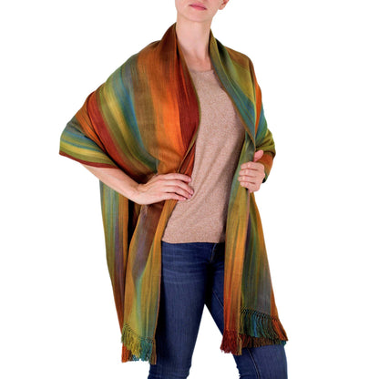 Multicolor Hand Crafted Wrap Shawl