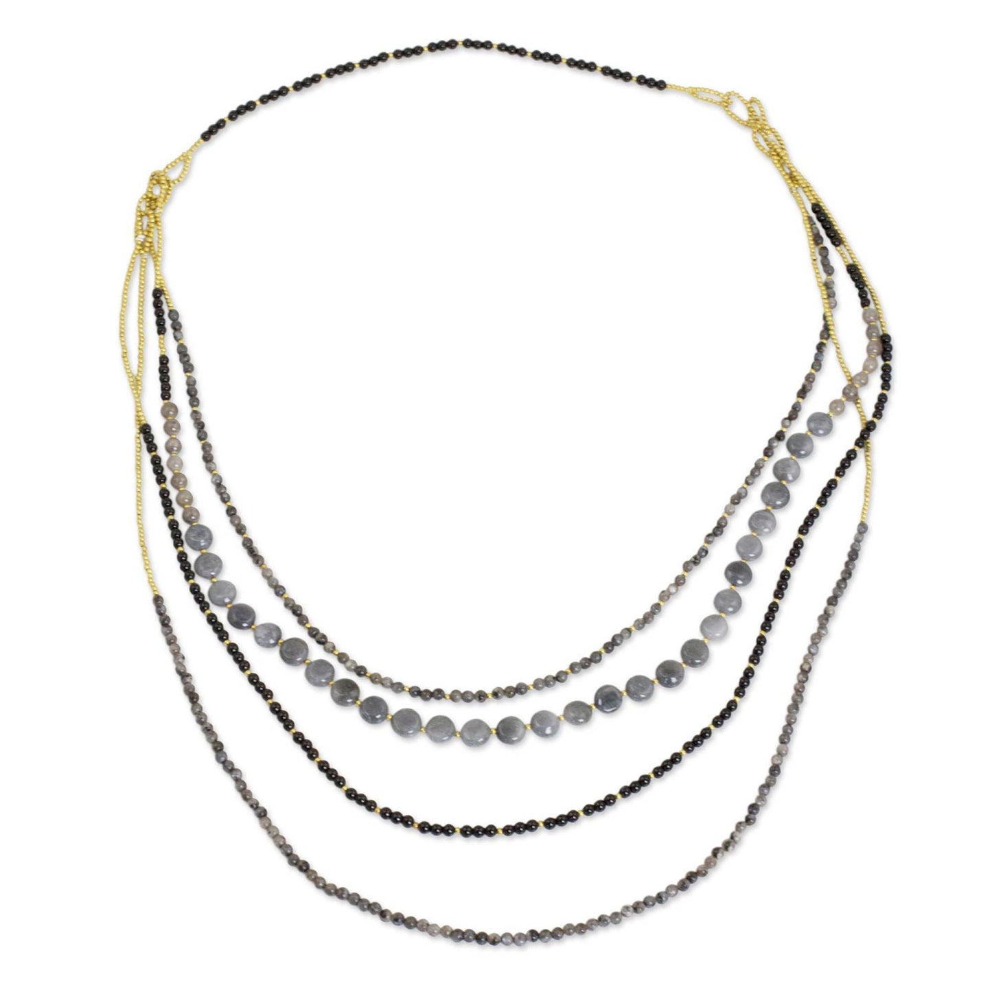 MultiStrand Gemstone Beaded Necklace