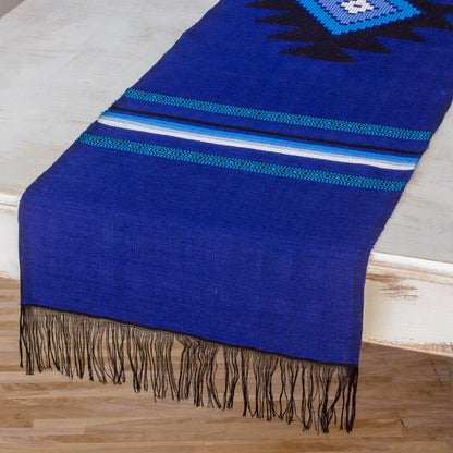 Blue Totonicapan Sun Cotton table runner