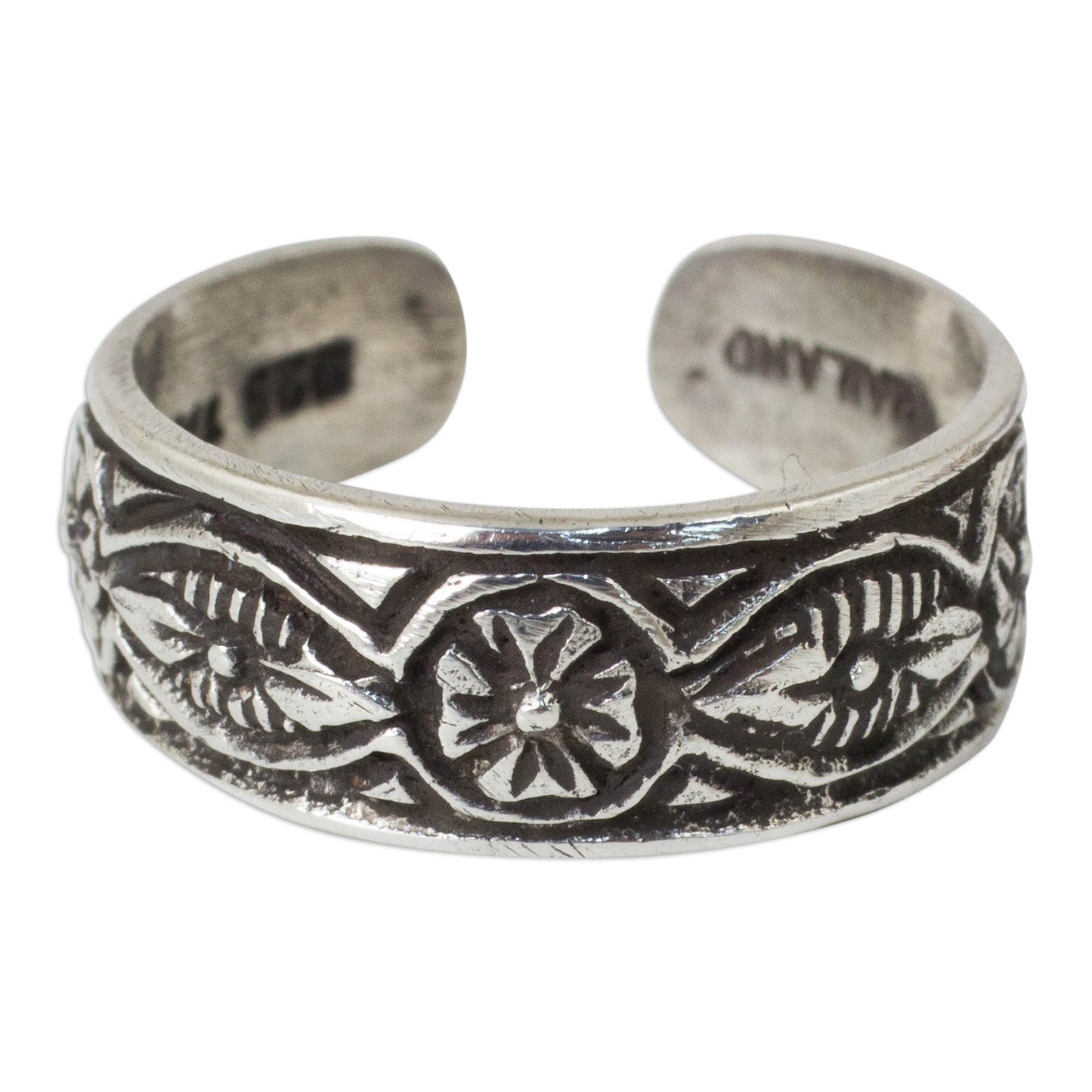 Thai Flowers Sterling Silver Floral Toe Ring