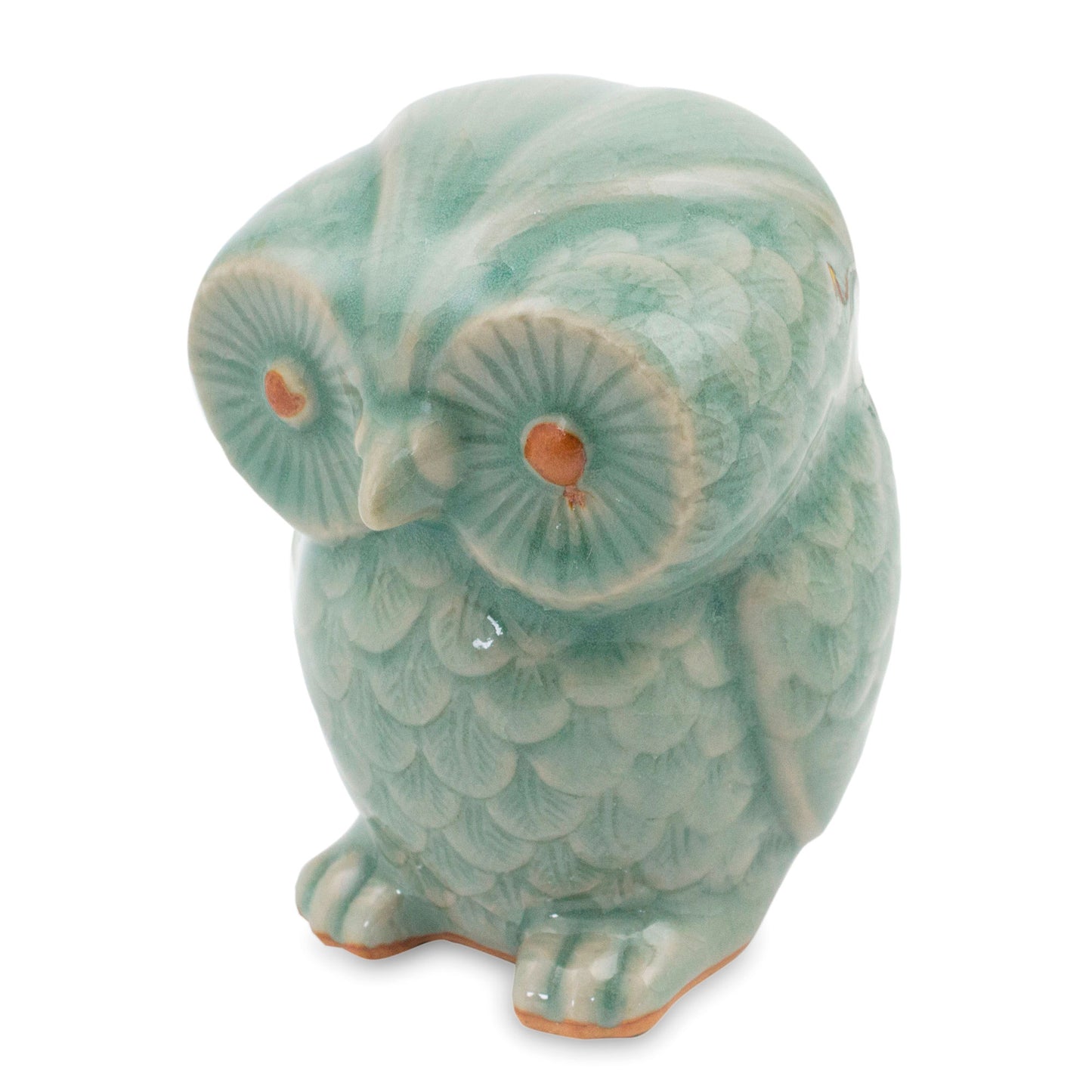 Little Blue Owl Ceramic Figurine