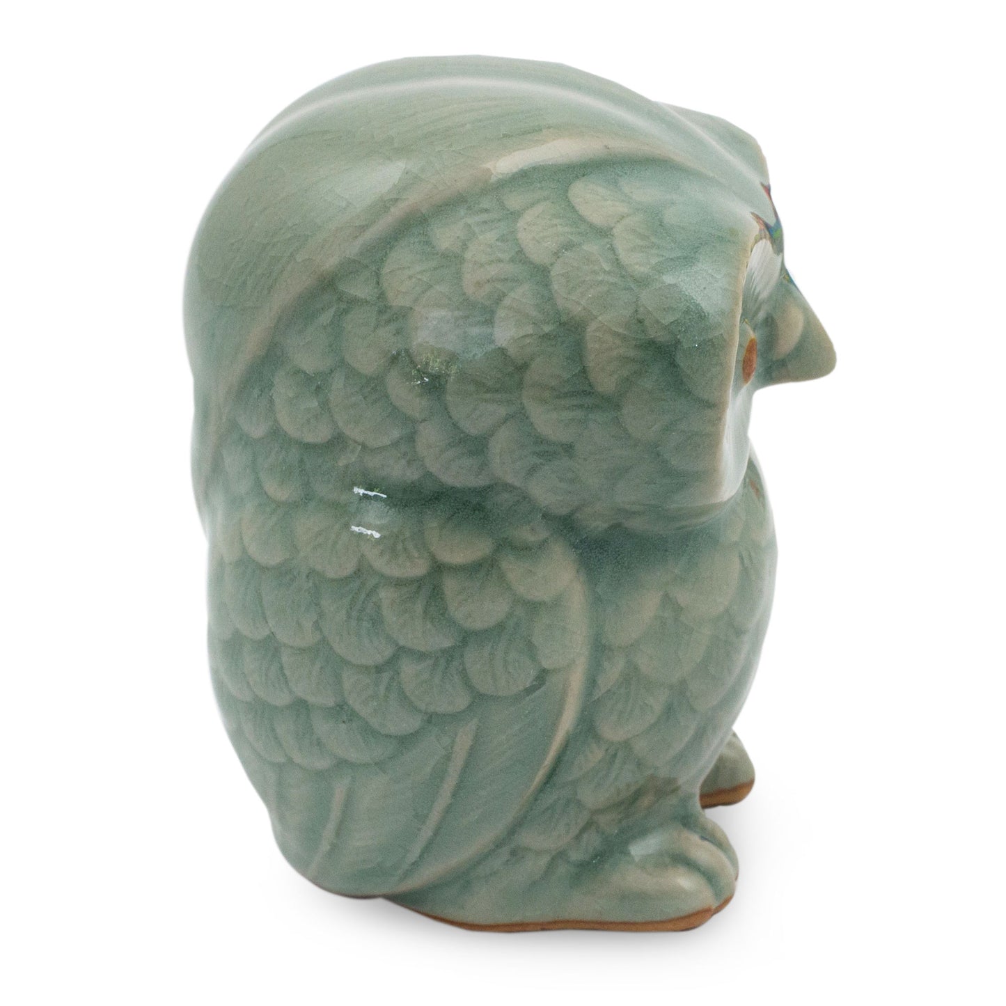 Little Blue Owl Ceramic Figurine