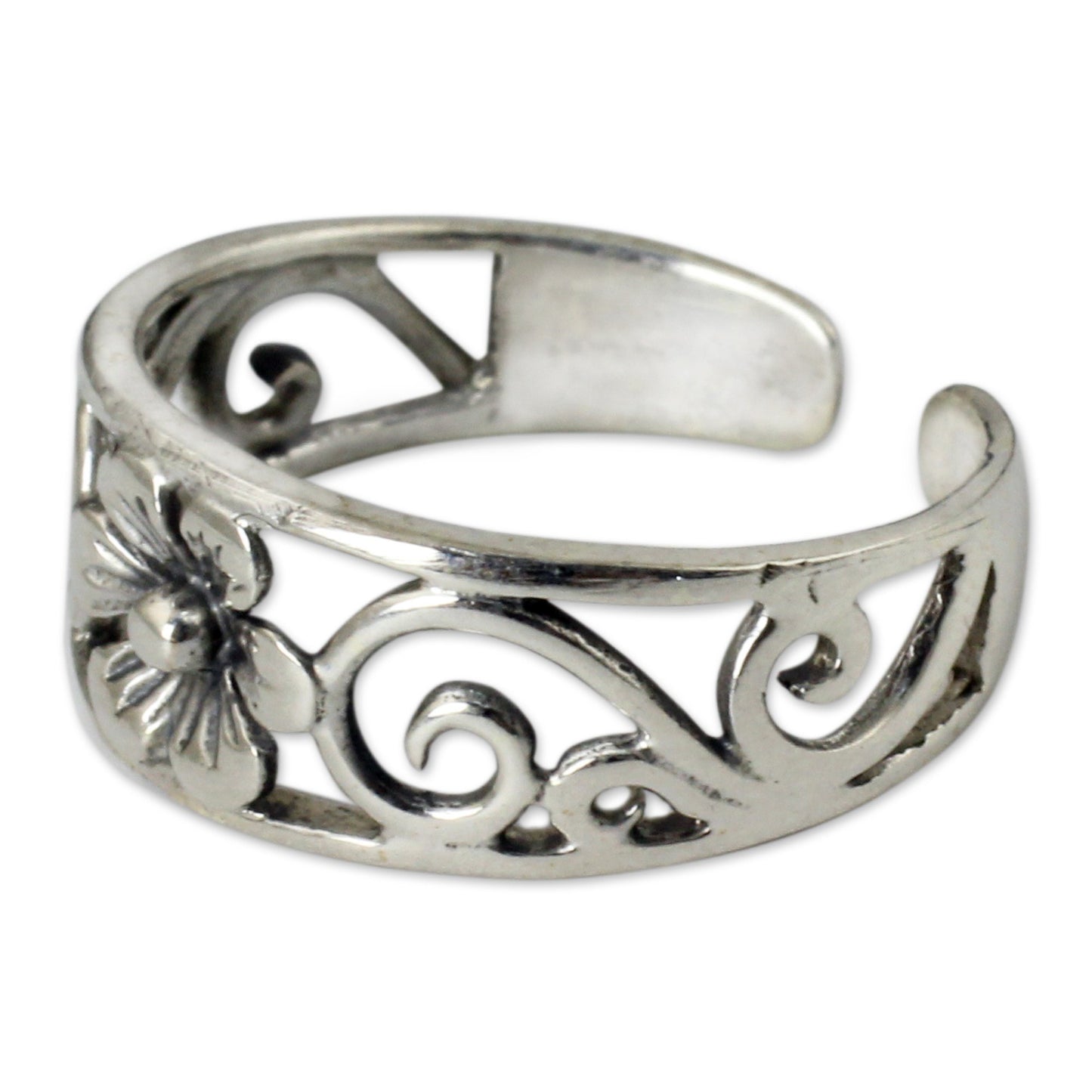 Blossoming Paths Sterling Silver Toe Ring