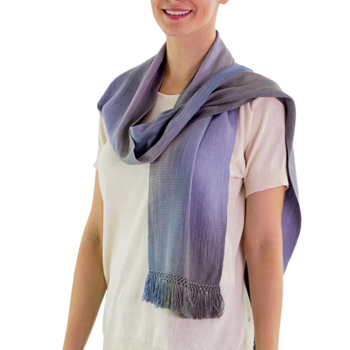 Solola Lavender Handcrafted Rayon Chenille Scarf