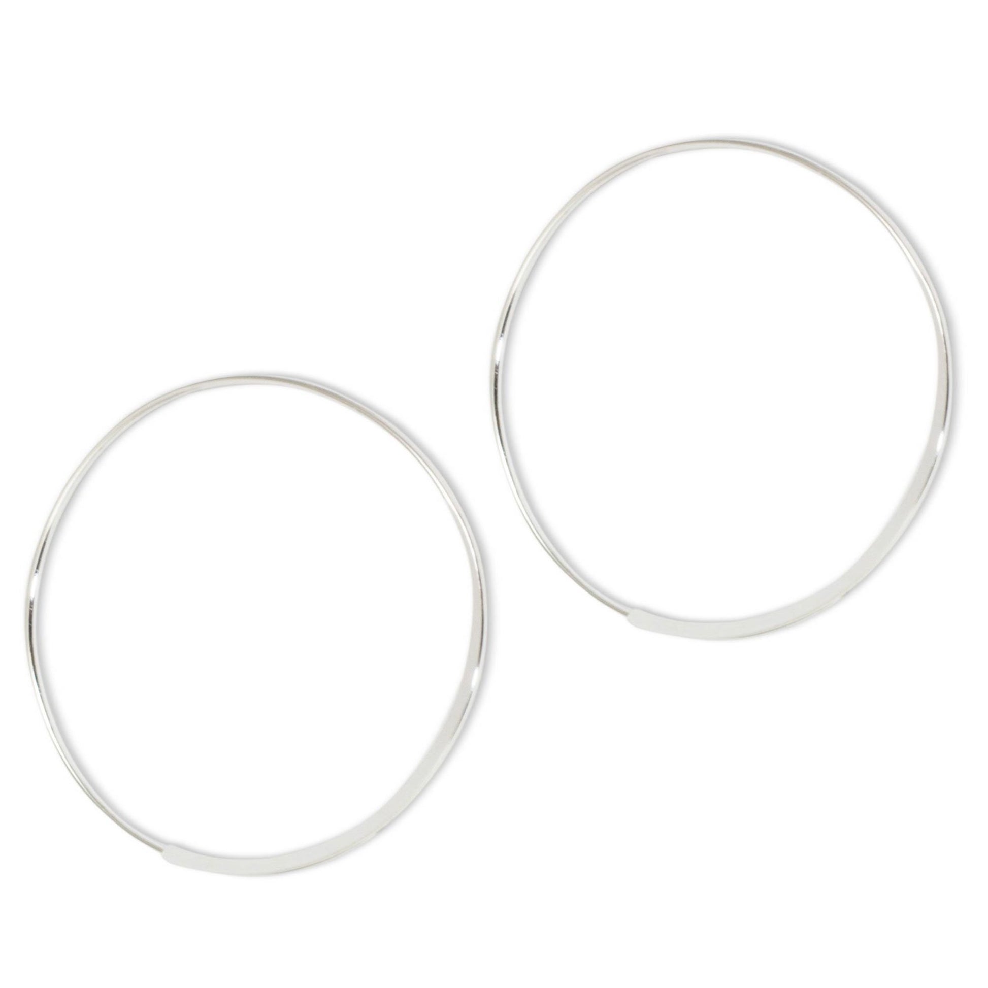 NOVICA - Minimalist Sterling Silver Hoop Earrings