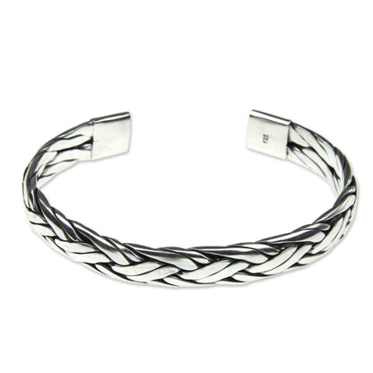Sterling Silver Woven Cuff Bracelet