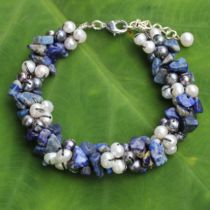 Gracious Lady Pearl & Lapis Lazuli Bracelet
