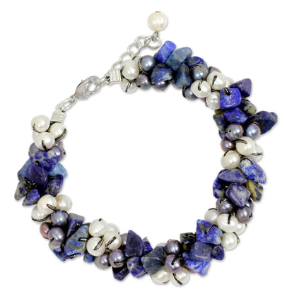 Gracious Lady Pearl & Lapis Lazuli Bracelet
