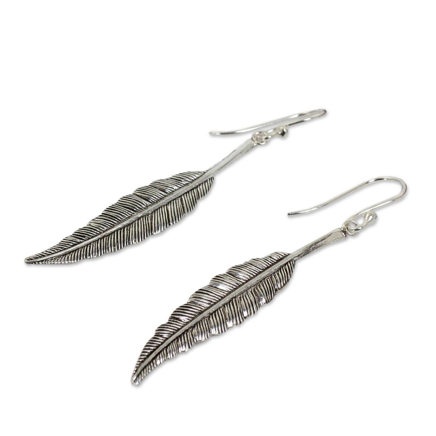 Flight Sterling Silver Feather Motif Earrings