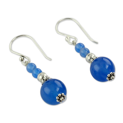 Blue Chalcedony Beaded Earrings