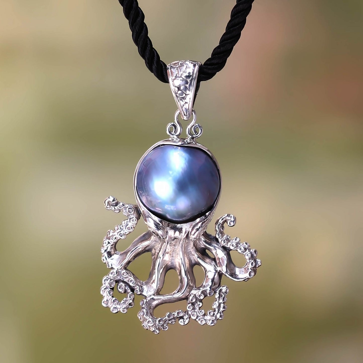Blue Octopus Necklace