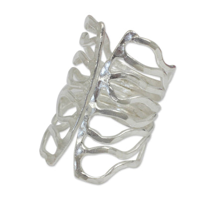 Monarch Thai Hammered Silver Wrap Ring