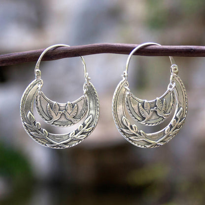 Doves of Peace Handcrafted Sterling Silver Earrings