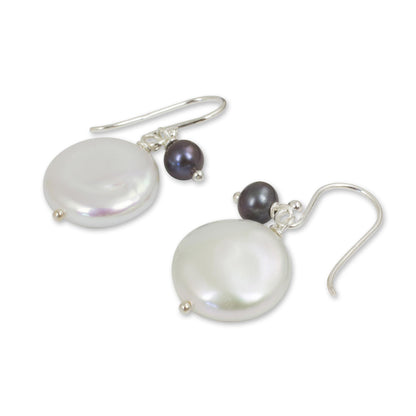Pearly Moons Pearl & Silver Dangle Earrings