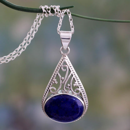 Royal Grandeur Lapis Lazuli & Silver Pendant Necklace