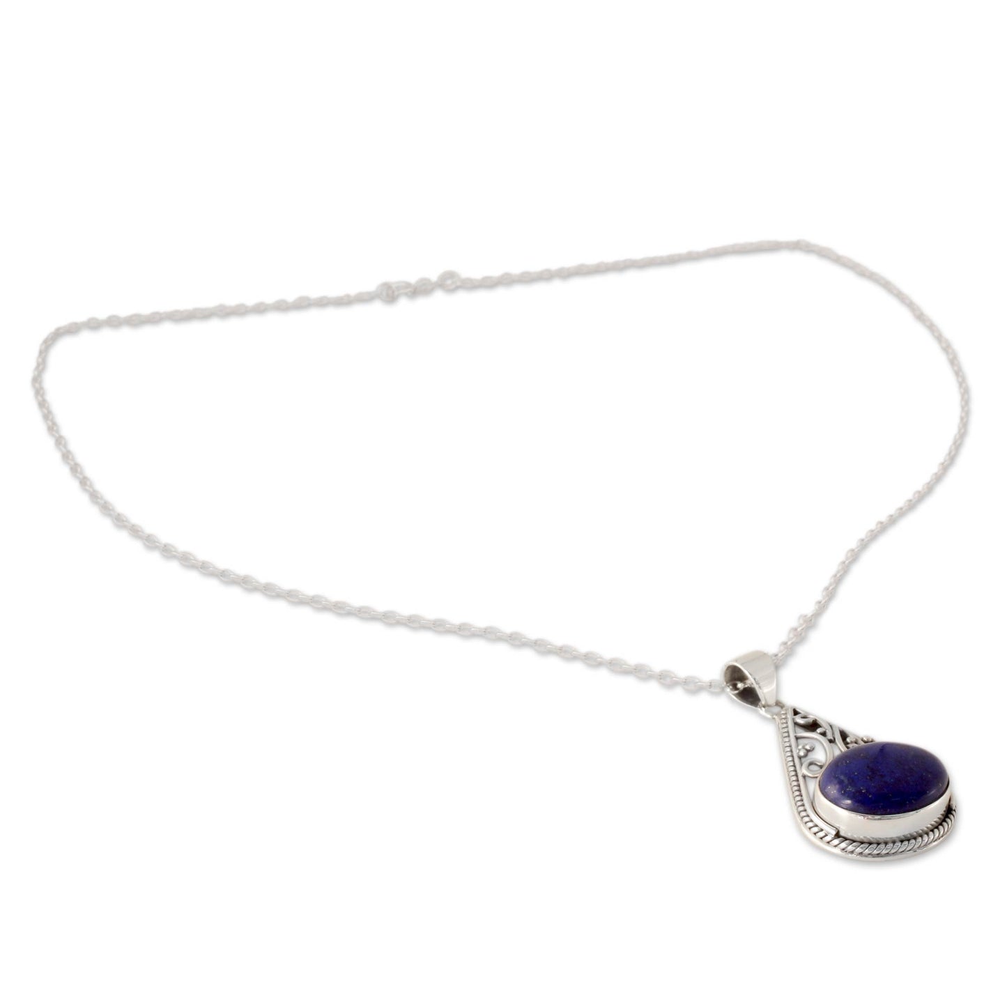 Royal Grandeur Lapis Lazuli & Silver Pendant Necklace
