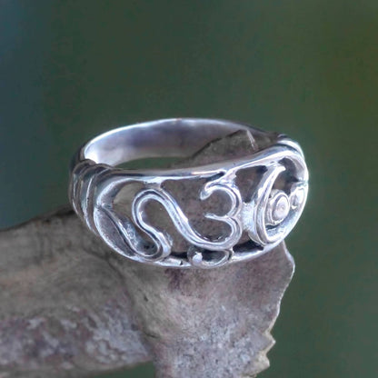 NOVICA - Handmade Sterling Silver Om Ring