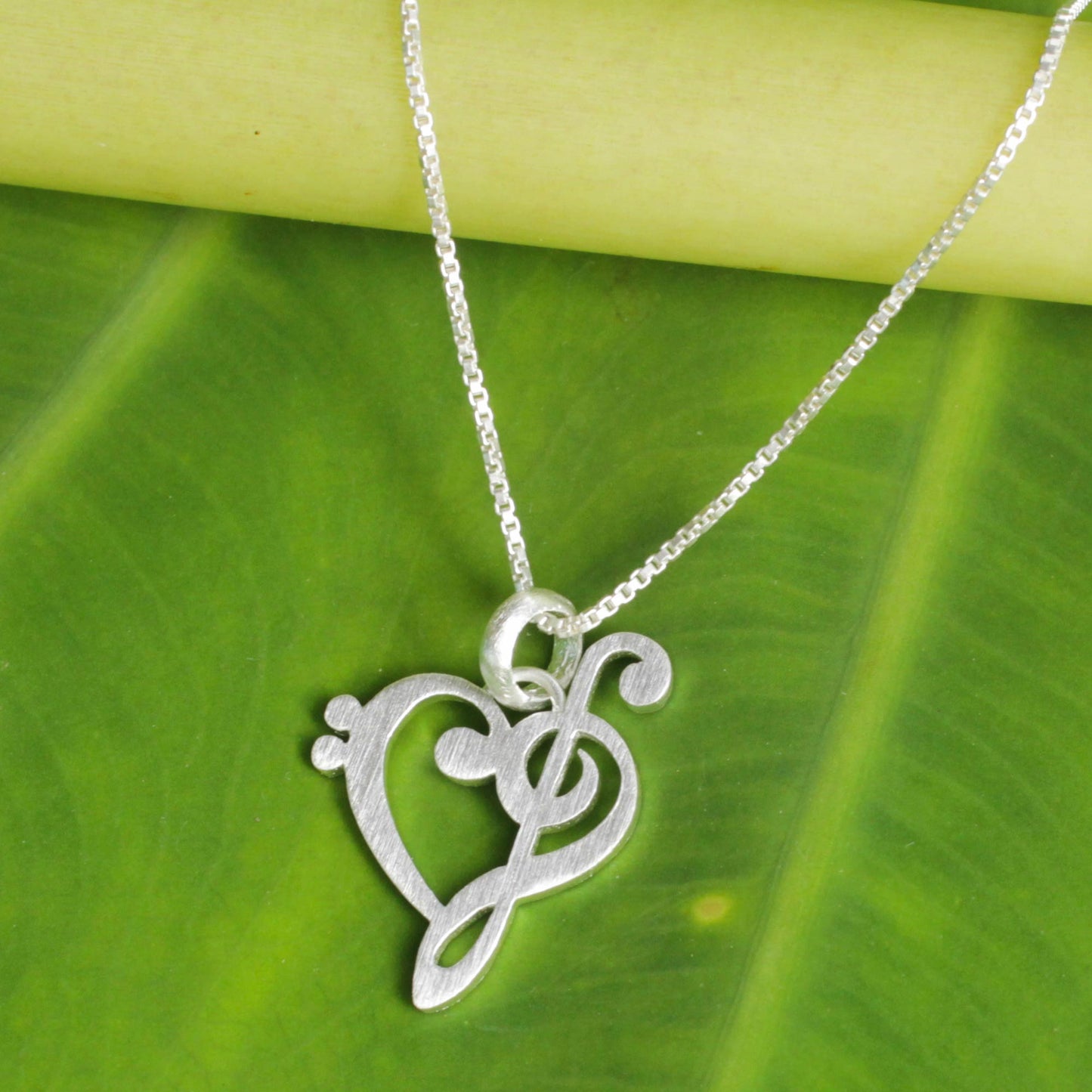 Music of Love Silver Pendant Necklace