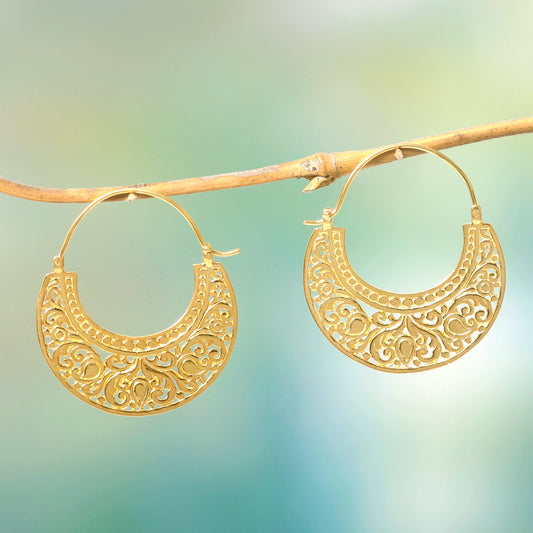 Garden of Eden Gold Plated Hoop Earrings