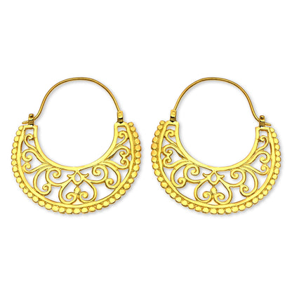 Moonlit Garden Gold-Plated Silver Hoop Earrings
