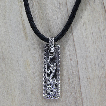 Bold Dragon Men's Silver Pendant Necklace