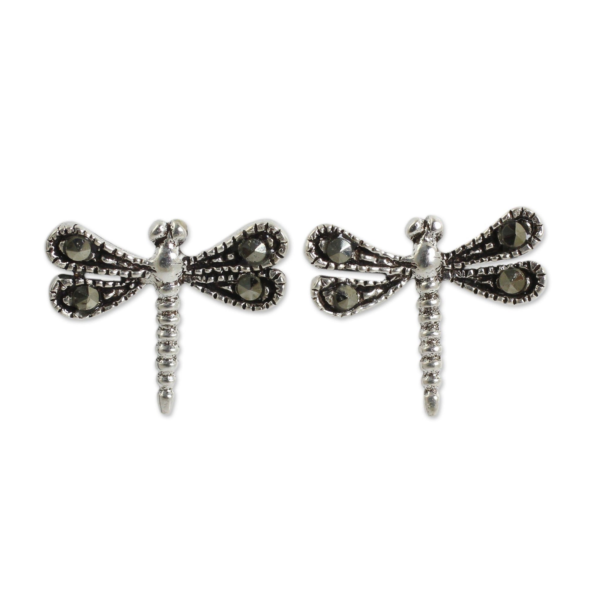 NOVICA - Petite Dragonflies Sterling Silver Earrings