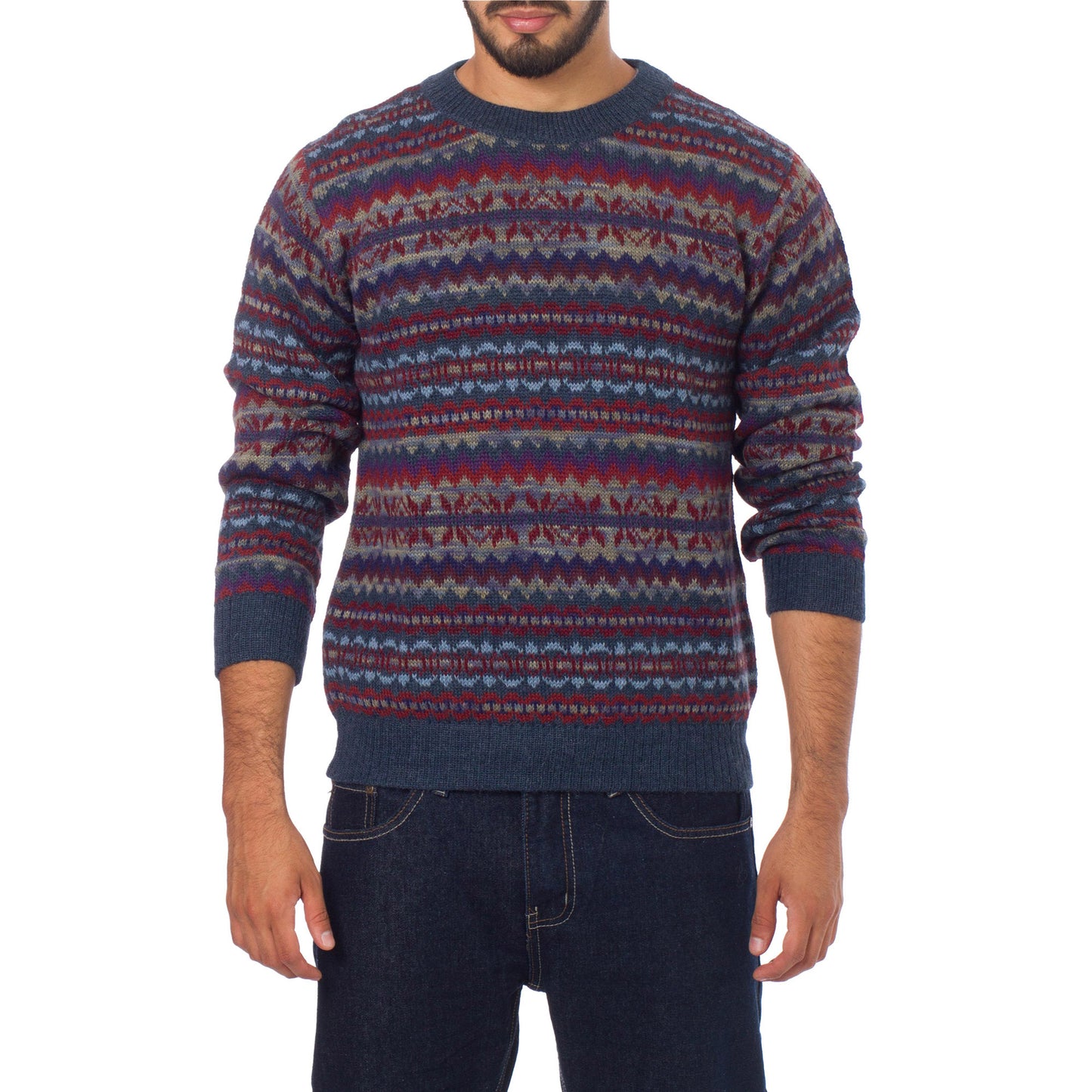 Colca Blue Men's 100% Alpaca Sweater