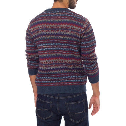 Colca Blue Men's 100% Alpaca Sweater