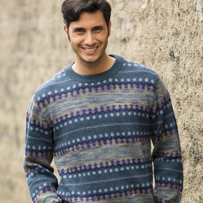 Cajamarca Blues Blue Men's Alpaca Sweater