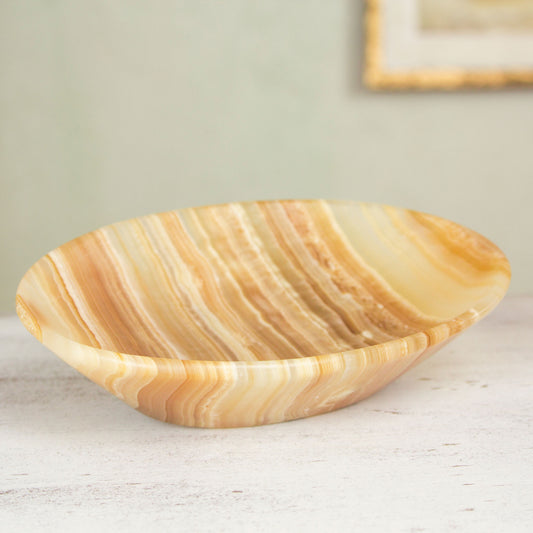 Clean Lines Striped Onyx Soap Dish Hand Crafted in Mexico