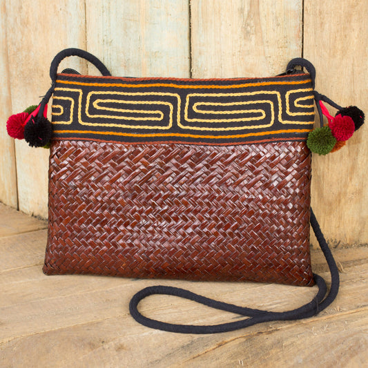 Akha Wonder of Brown Natural Fiber Hill Tribe Shoulder Bag Woven by Hand
