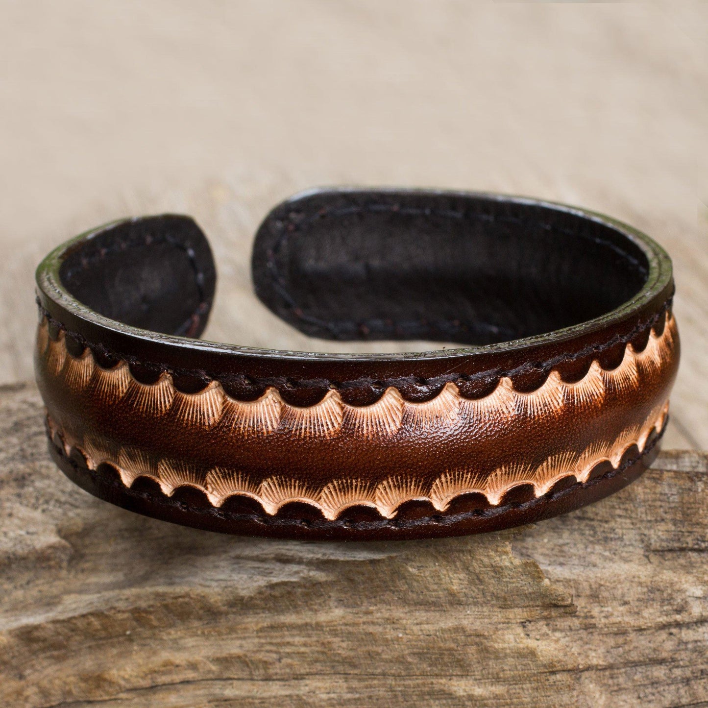 Men's Braided Leather Brown Cuff Bracelet
