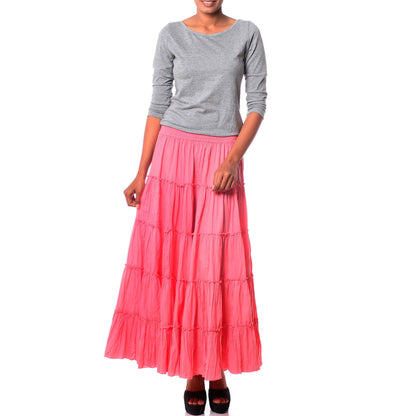 Strawberry Frills Pink Cotton Skirt