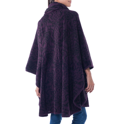 Purple Alpaca Blend Ruana Cloak