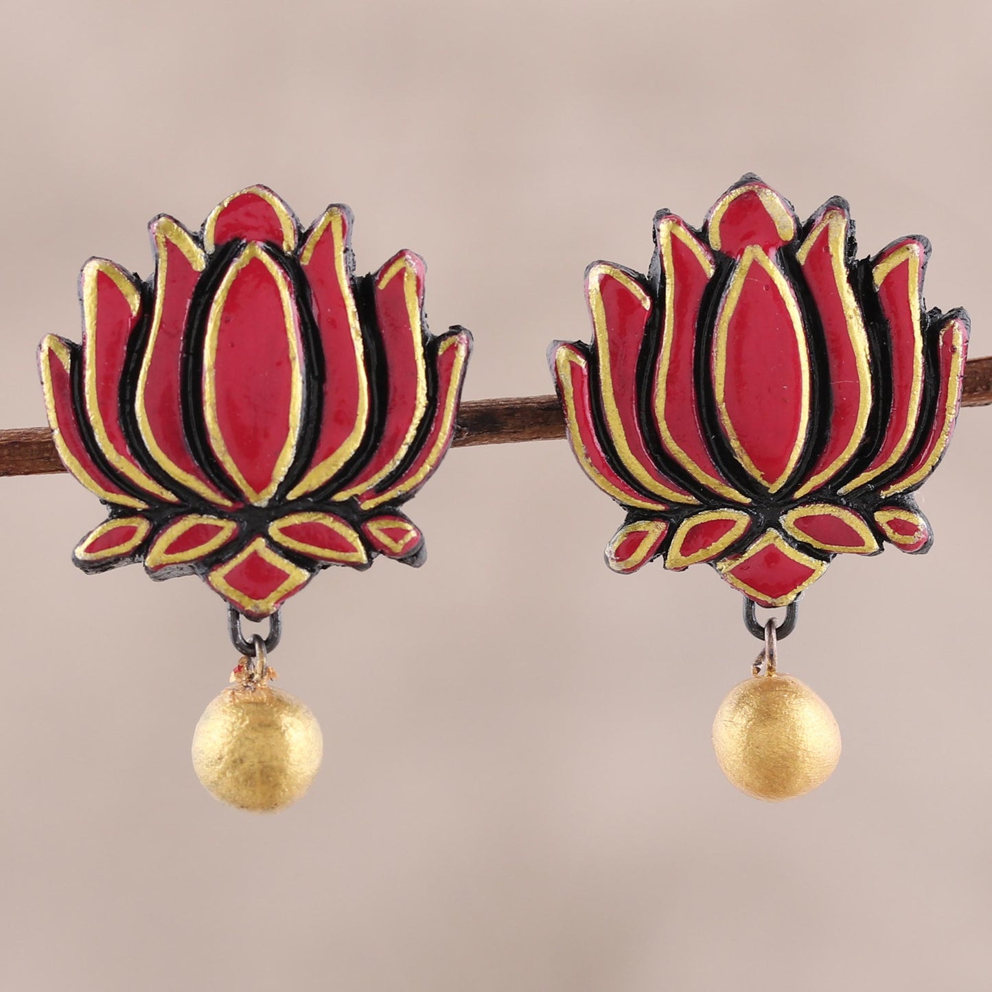 Lotus Majesty Button Earrings