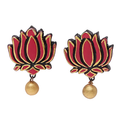 Lotus Majesty Button Earrings