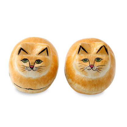 Charismatic Cats Artisan Crafted Decorative Papier Mache Cat Boxes