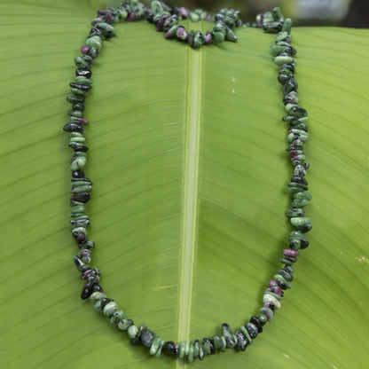Ruby Zoisite Beaded Necklace