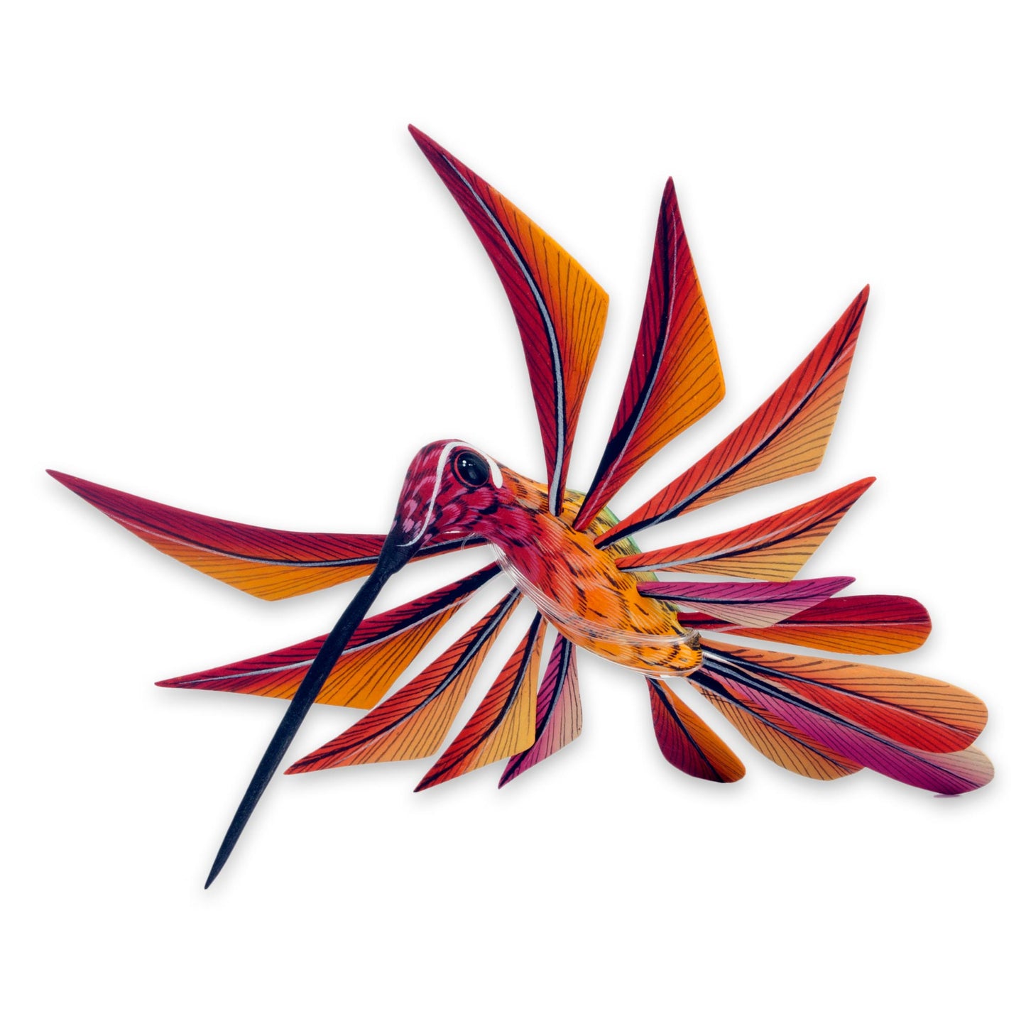 Colorful Hummingbird Multi Color Hummingbird Alebrije Sculpture Crafted by Hand