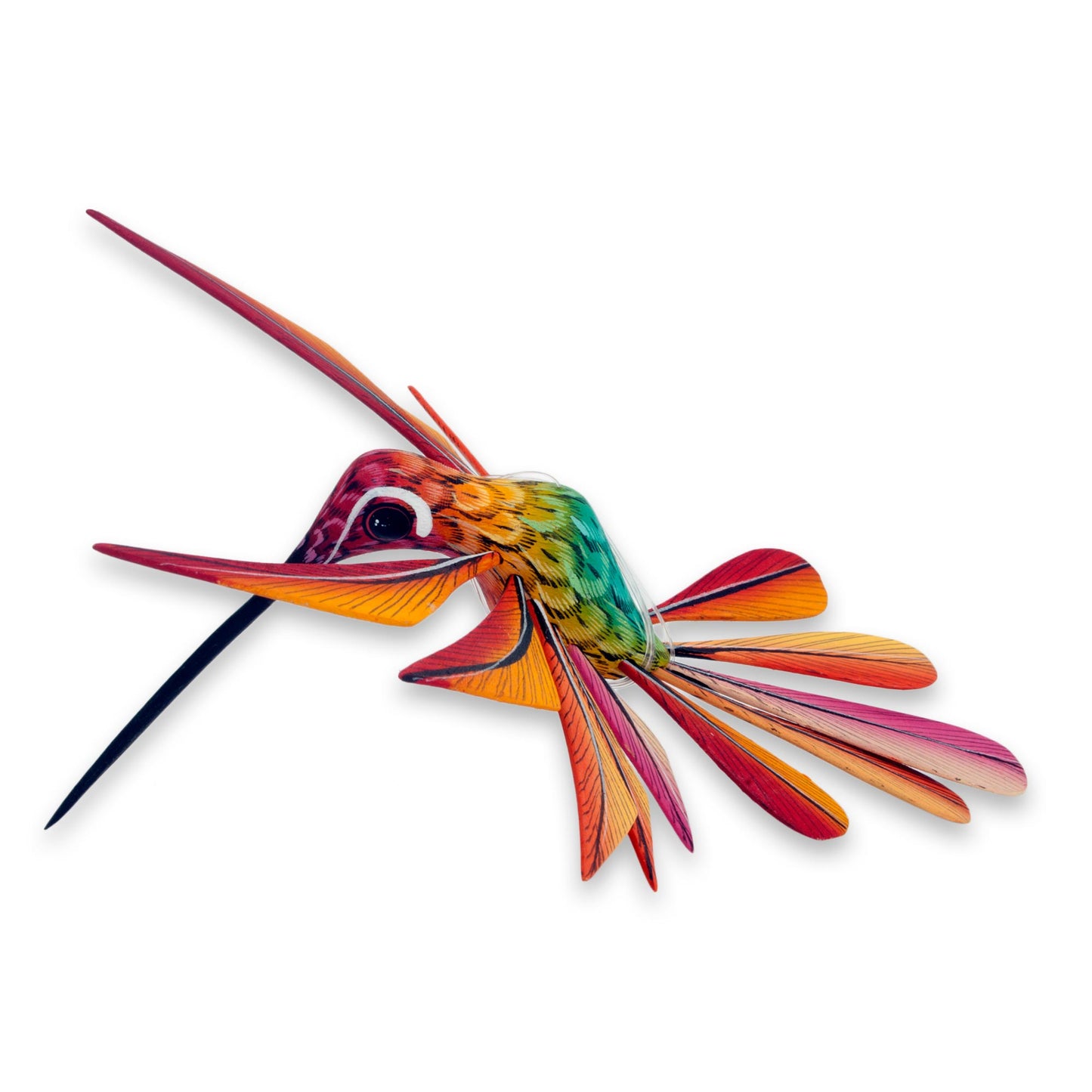 Colorful Hummingbird Multi Color Hummingbird Alebrije Sculpture Crafted by Hand