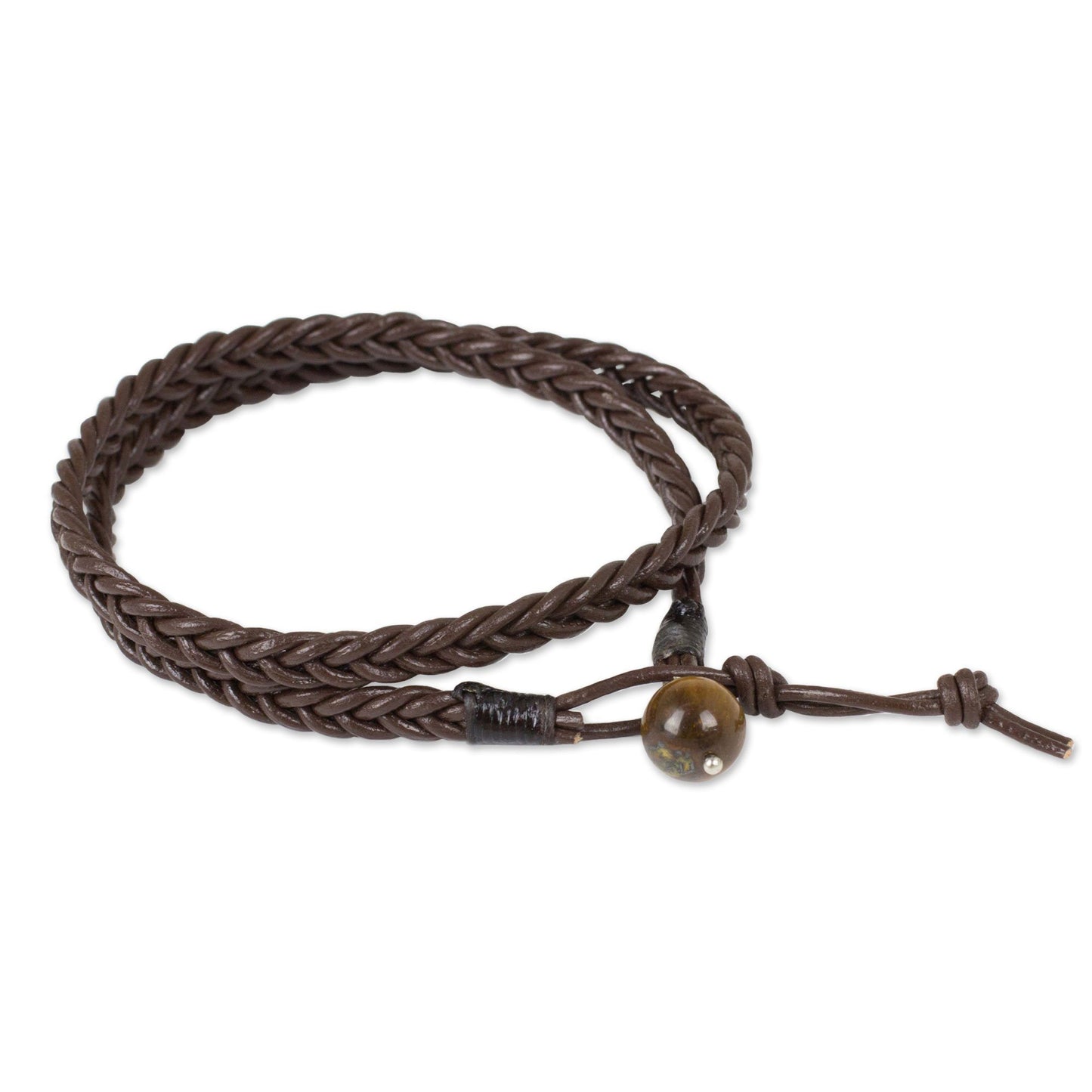 Men's Double Chocolate Leather Wrap Bracelet