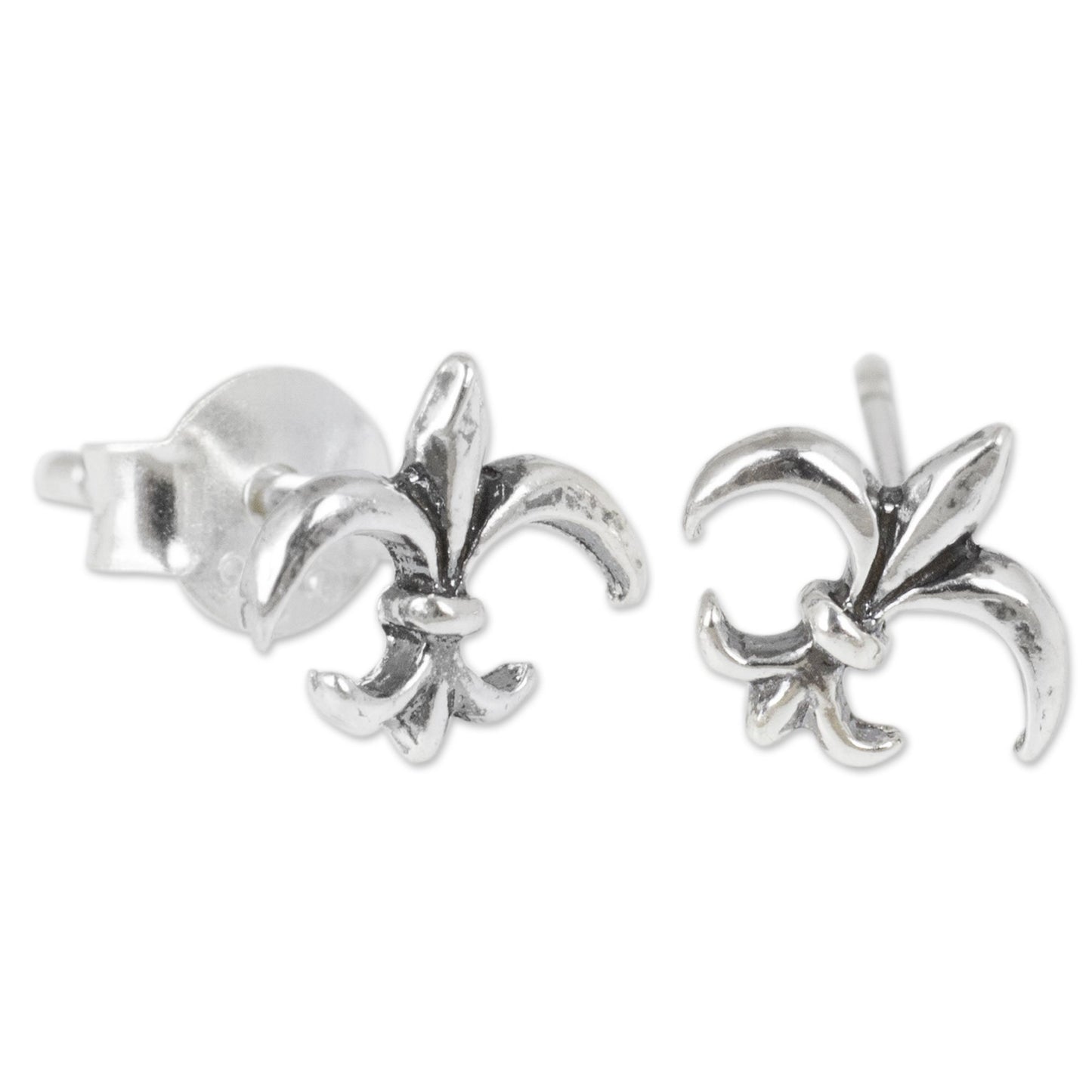 NOVICA - Silver 'Fleur-de-lis' Stud Earrings
