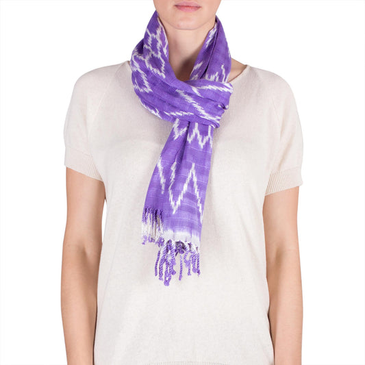 Solola Lilacs Backstrap Loom Lilac Cotton Scarf with Organic Dyes