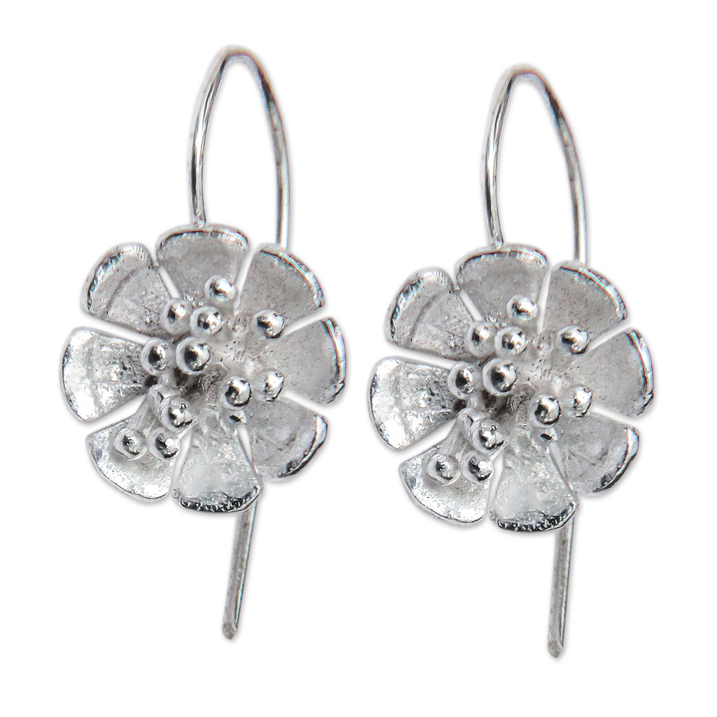 Petite Azalea Silver Drop Earrings