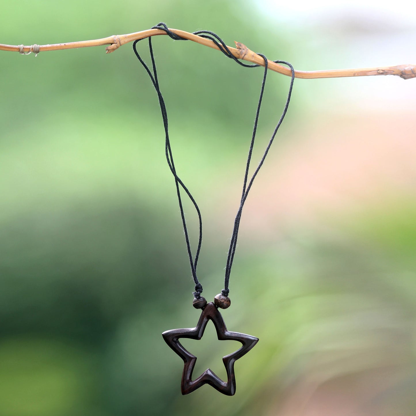 My Star of Hope Wood Pendant Necklace