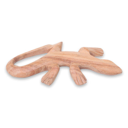 Gecko Dreamer Wood Sculpture