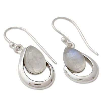 Sublime Symmetry India Handcrafted Rainbow Moonstone Earrings