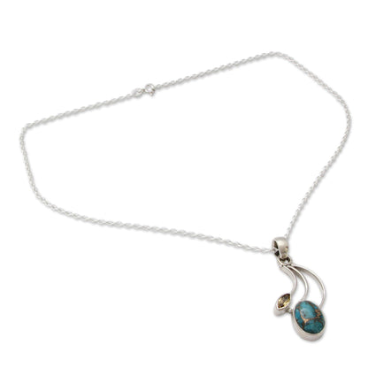 Modern Mystique Turquoise & Sterling Silver Pendant Necklace