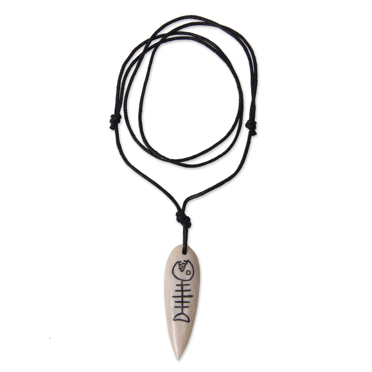 Skeletal Fish Pendant Necklace